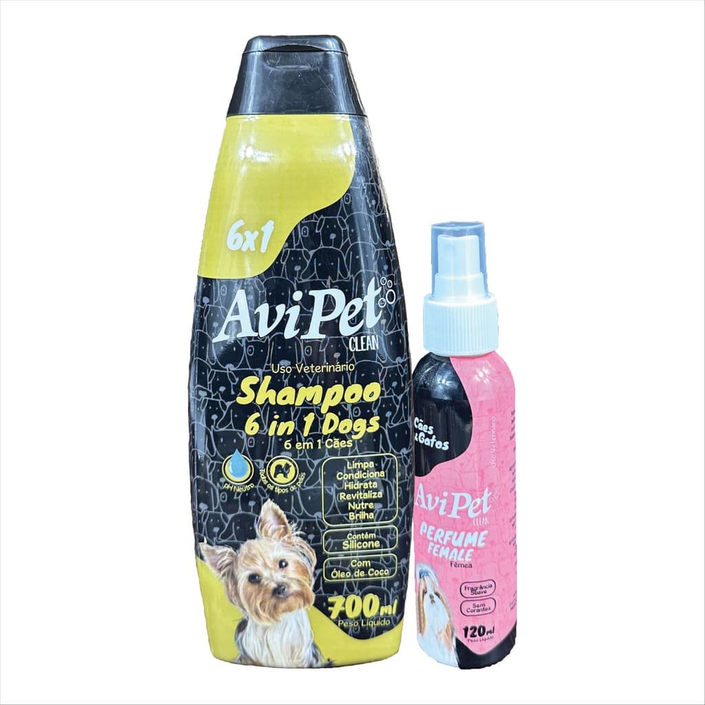 Shampoo AVIPET Cães 6 em 1 + Perfume Femea