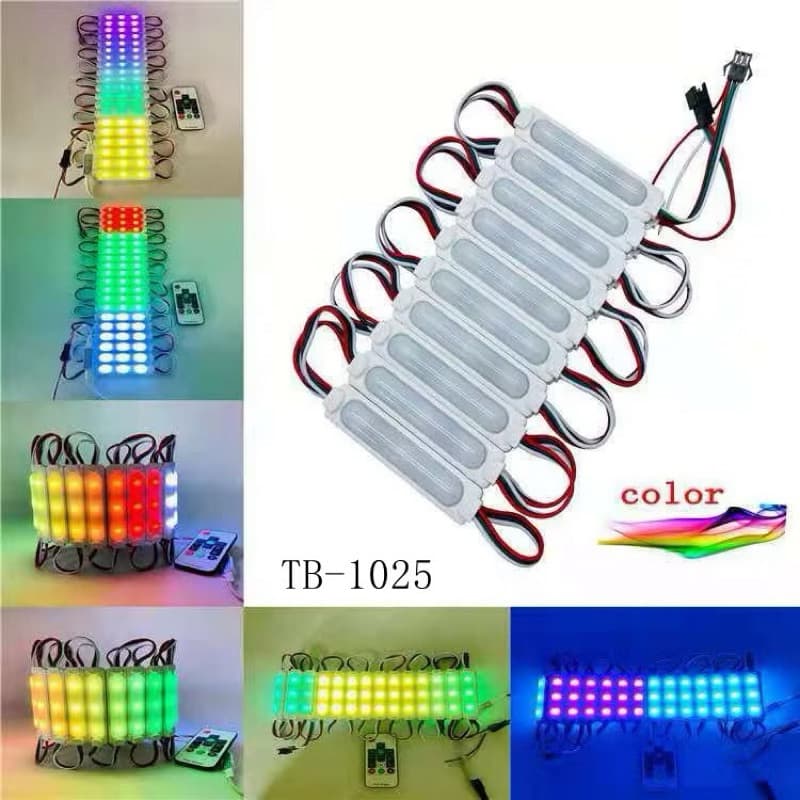 Kit 20 Módulos LED RGB 12V WS2811 IP65 TB-1025 Endereçável + Controle Remoto Iluminação Decorativa