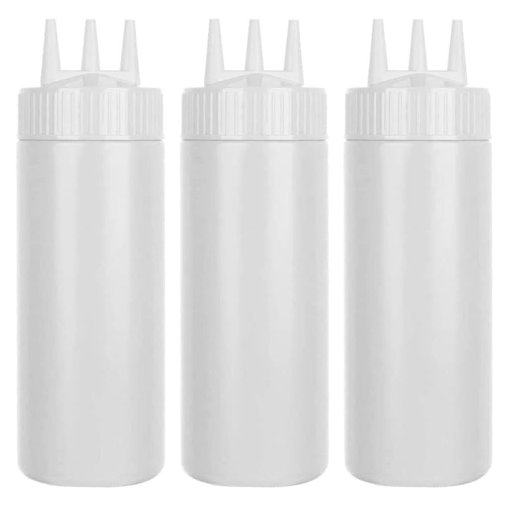 Bisnagas para Molhos Profissional Graduada 3 Bicos 450ml 3 peças - Preparar Lanches e Molhar Bolos