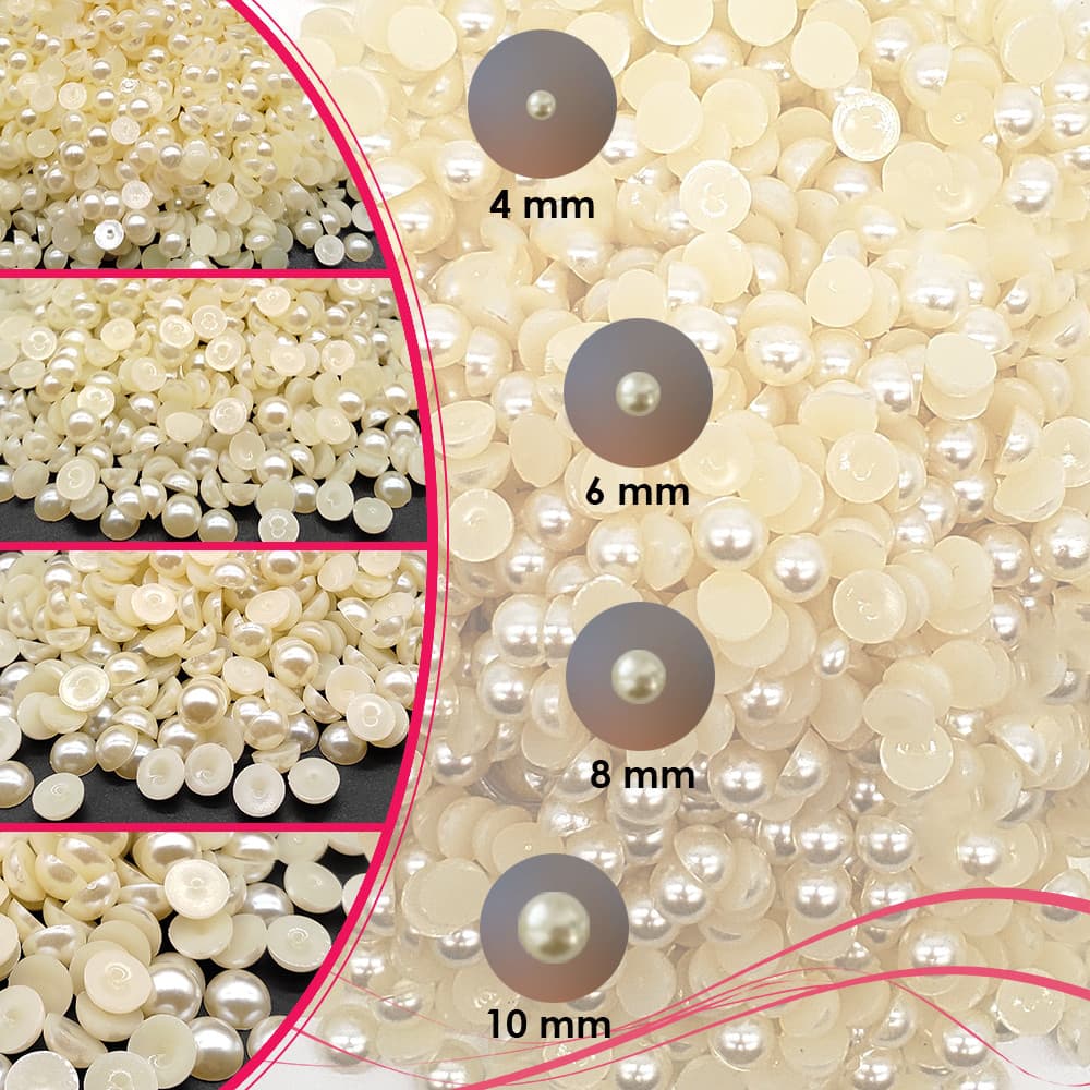 Kit Meia Pérola 4mm 6mm 8mm E 10mm Para Artesanato