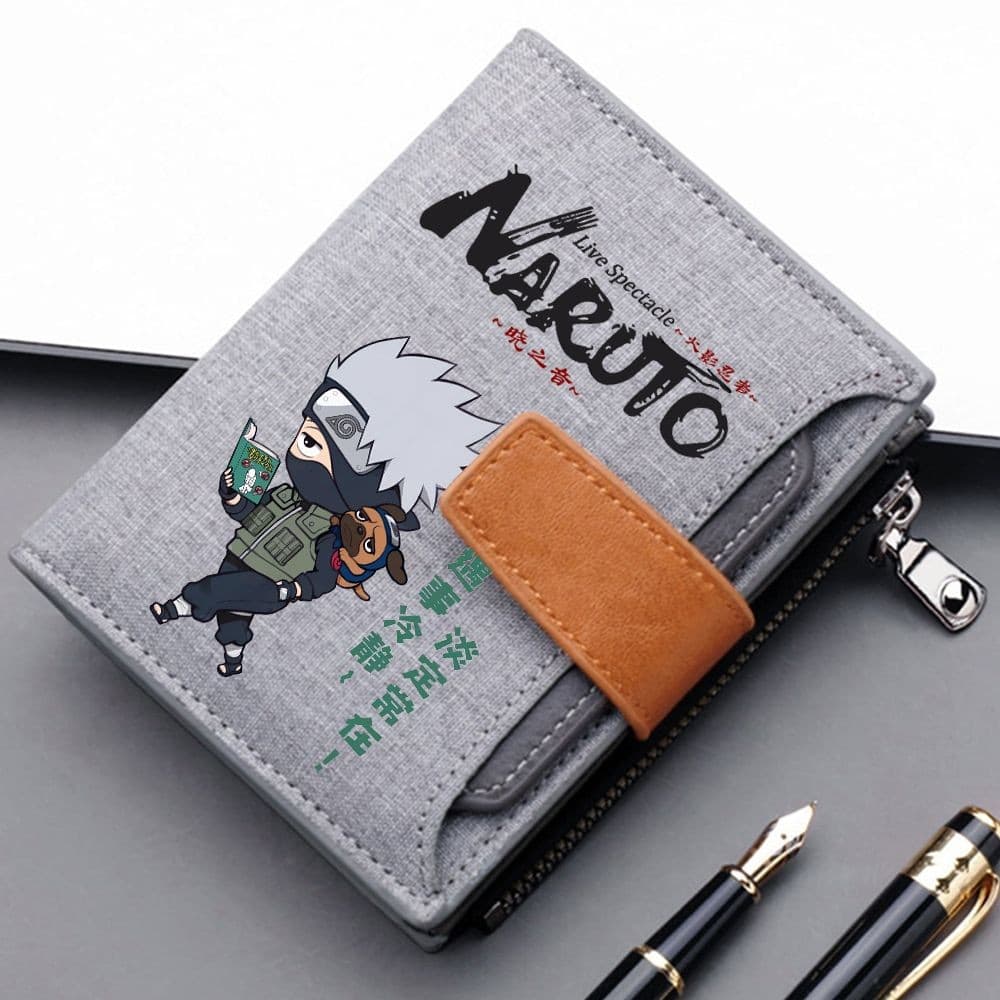 Carteira Naruto mercadoria carteira bidimensional estudante universitário multifuncional Kakashi moeda bolsa titular do