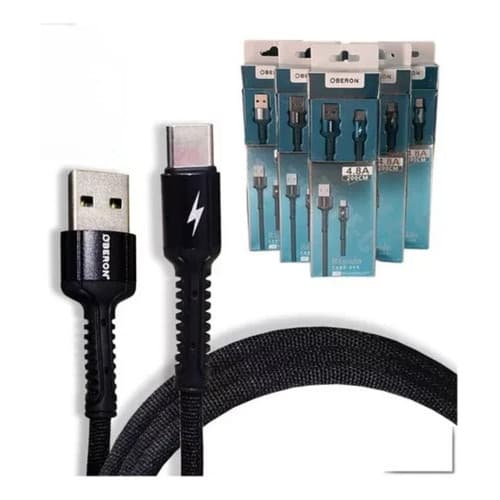 Kit 02 Cabos Tipo C 4.8 Usbc 2metros P Rog Phone Black Shark