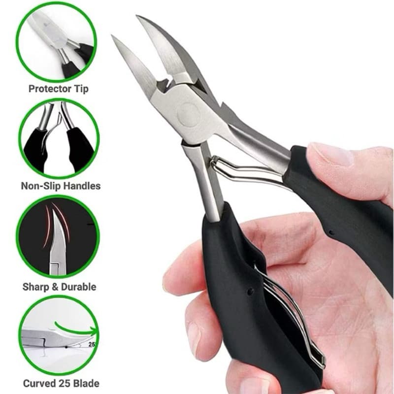 kit com 2/4/6/8 Alicate mola dupla De Cortar Unha Curvado Profissional Aço Inox.