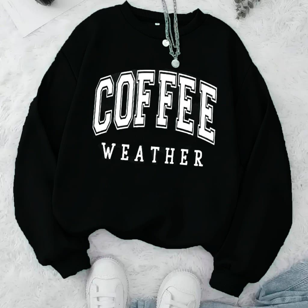 Moletom Careca Coffee Weather Gola Redonda Casaco Masculino Feminino Flanelado Frio Algodão Blusa Promoção