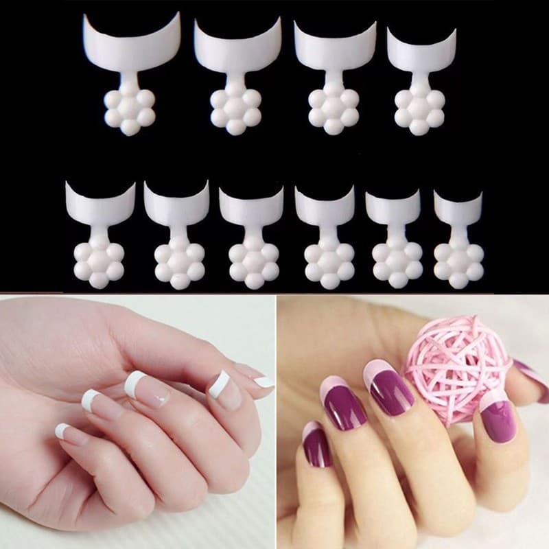 500Pcs/Saco Pontas de Unhas Curtas, Unhas Falsas Francesas em Forma de Crescente Transparente para Arte de Unhas DIY em