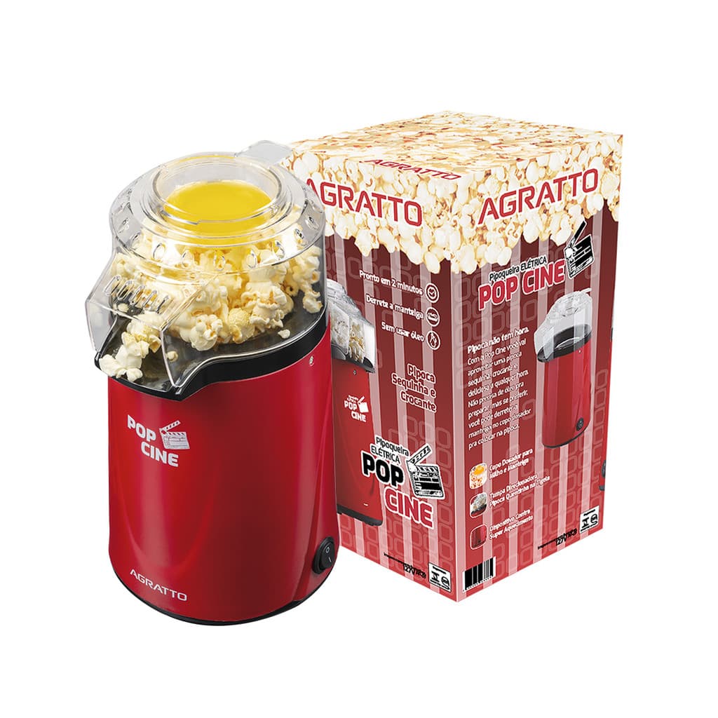 Pipoqueira Elétrica Pop Cine Agratto 1200W Vermelha