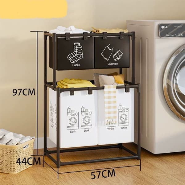 Cesta de roupas sujas domésticas e de meias sujas,cesta de armazenamento prateleira dormitório separação Multi