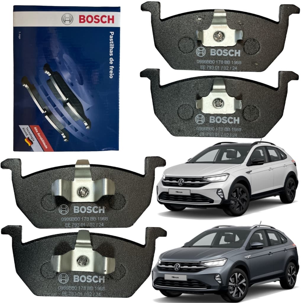 Pastilha De Freio Dianteira Nivus Polo T Cross Tera Virtus TSI 2018 2019 2020 2021 a 2026 Bosch