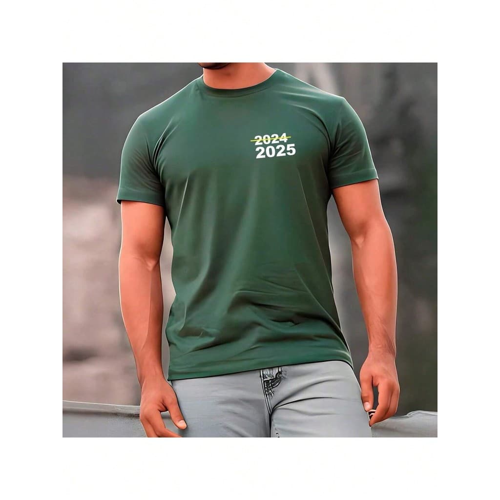 Camiseta Masculina Ano Novo 2024 2025 Camiseta Final de Ano Estilosa Basica 100% Algodão