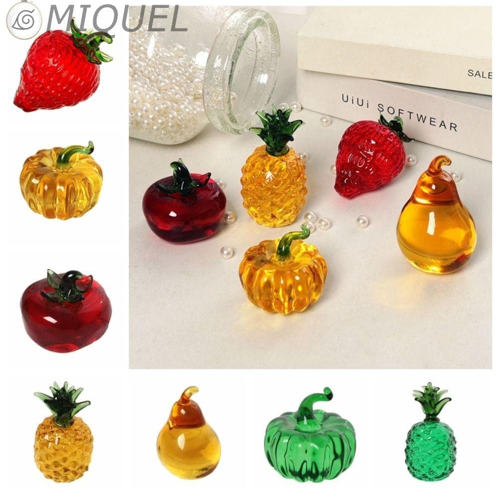 MIQUEL Decoração De Frutas Artificiais , Artesanato Em Vidro , Enfeites Interessantes De Morango E Abóbora , Simulados
