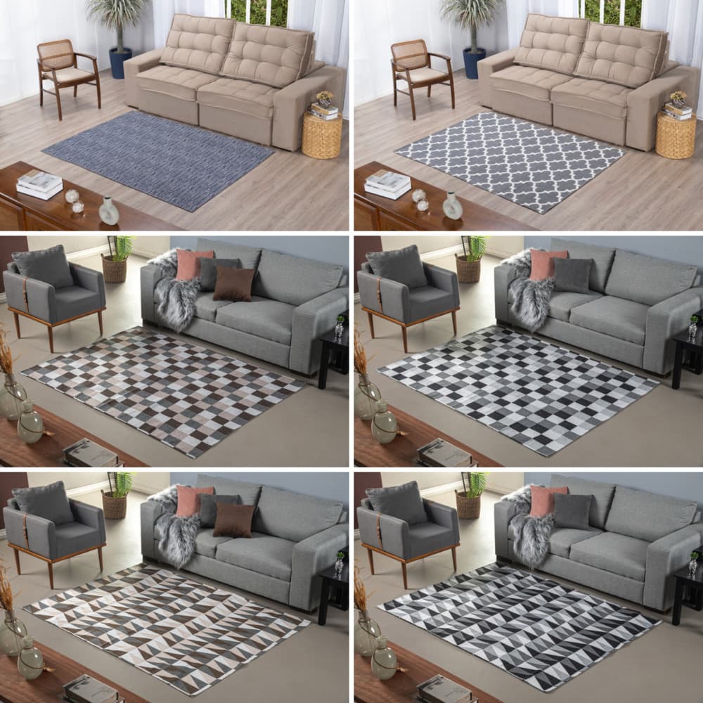 Tapete Antiderrapante Para Quarto, Sala, 1,50 / 2,00 Metros, Tecido Jacquard