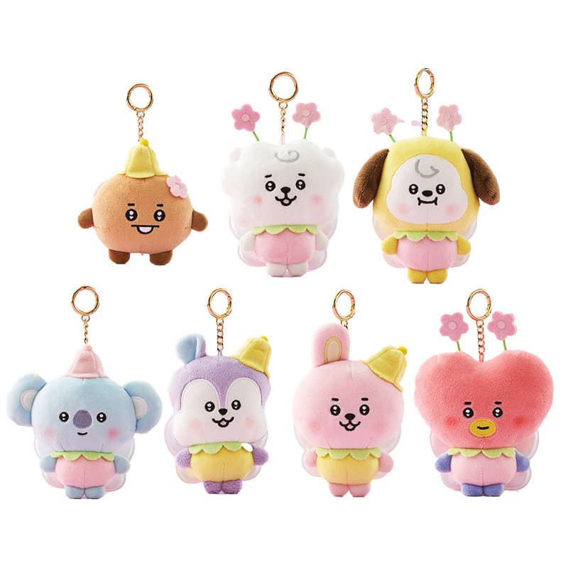 BT21 BTS Bee Series BTS Boneca de pelúcia Pingente Bonito desenho animado Boneca Chaveiro Bolsa Pingente