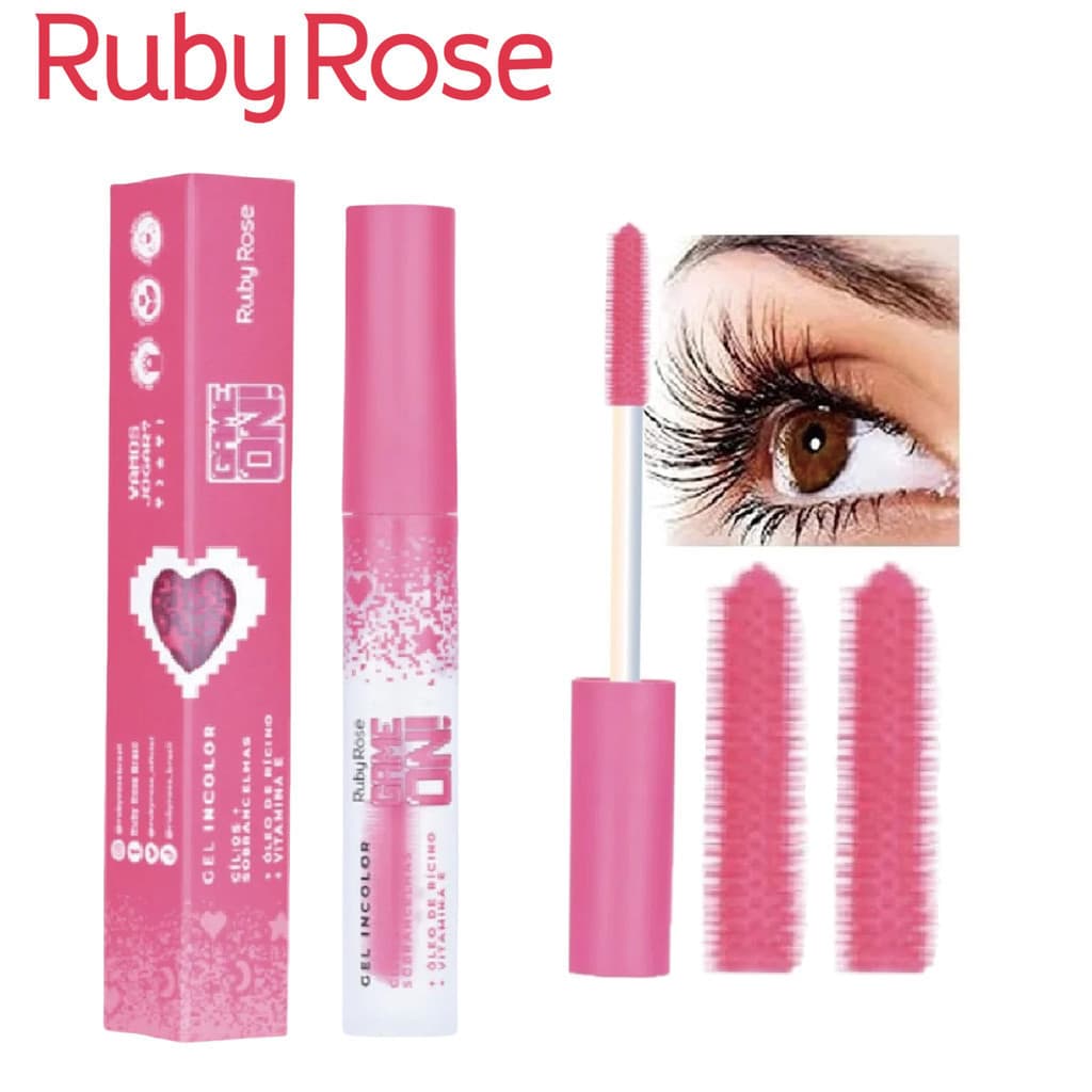 Gel Transparente para Cílios e Sobrancelhas Ruby Rose HB509 – Fixação, Nutrição e Efeito Natural Diário