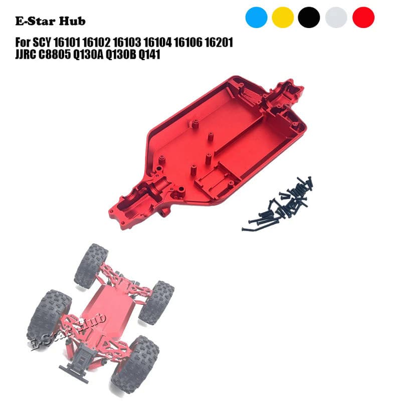 Chassi Metálico Aprimorado para Suchiyu SCY 1/16 Full Series JJRC C8805 Peças de Atualização Metálicas para Carro RC, Cr