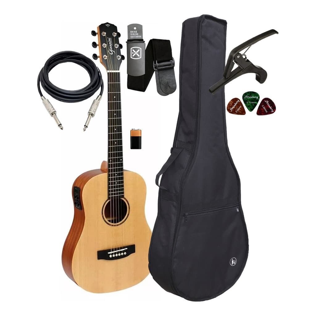 Violão Giannini Gtg-36s Eq Ns + Capa Reforçada E Acessórios