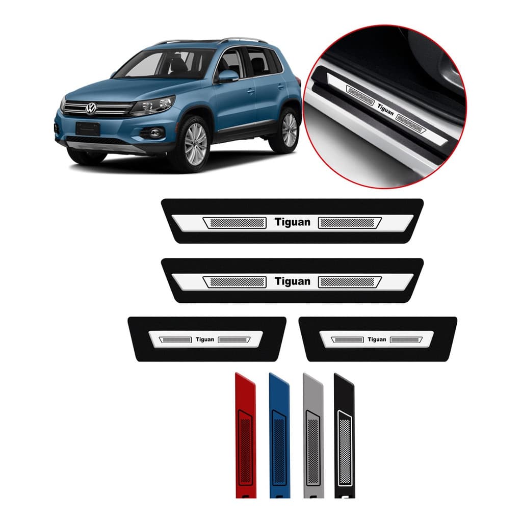 Soleira De Porta Na Cor Do Carro Para Volkswagen Tiguan