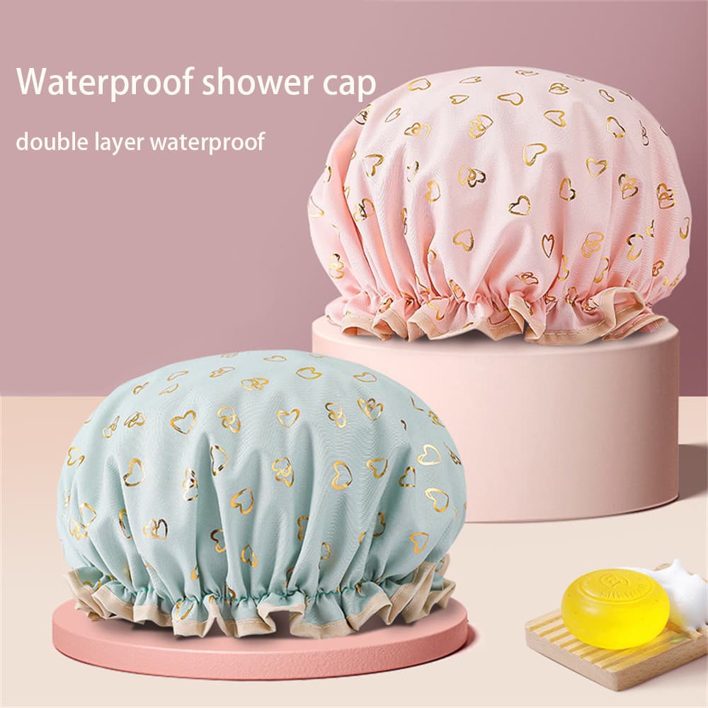 Touca De Banho Feminina , Camada Dupla , Espessada , À Prova D'água , E , Cabelo , Capa De Cabeça , Cozinha , Anti-Fumos