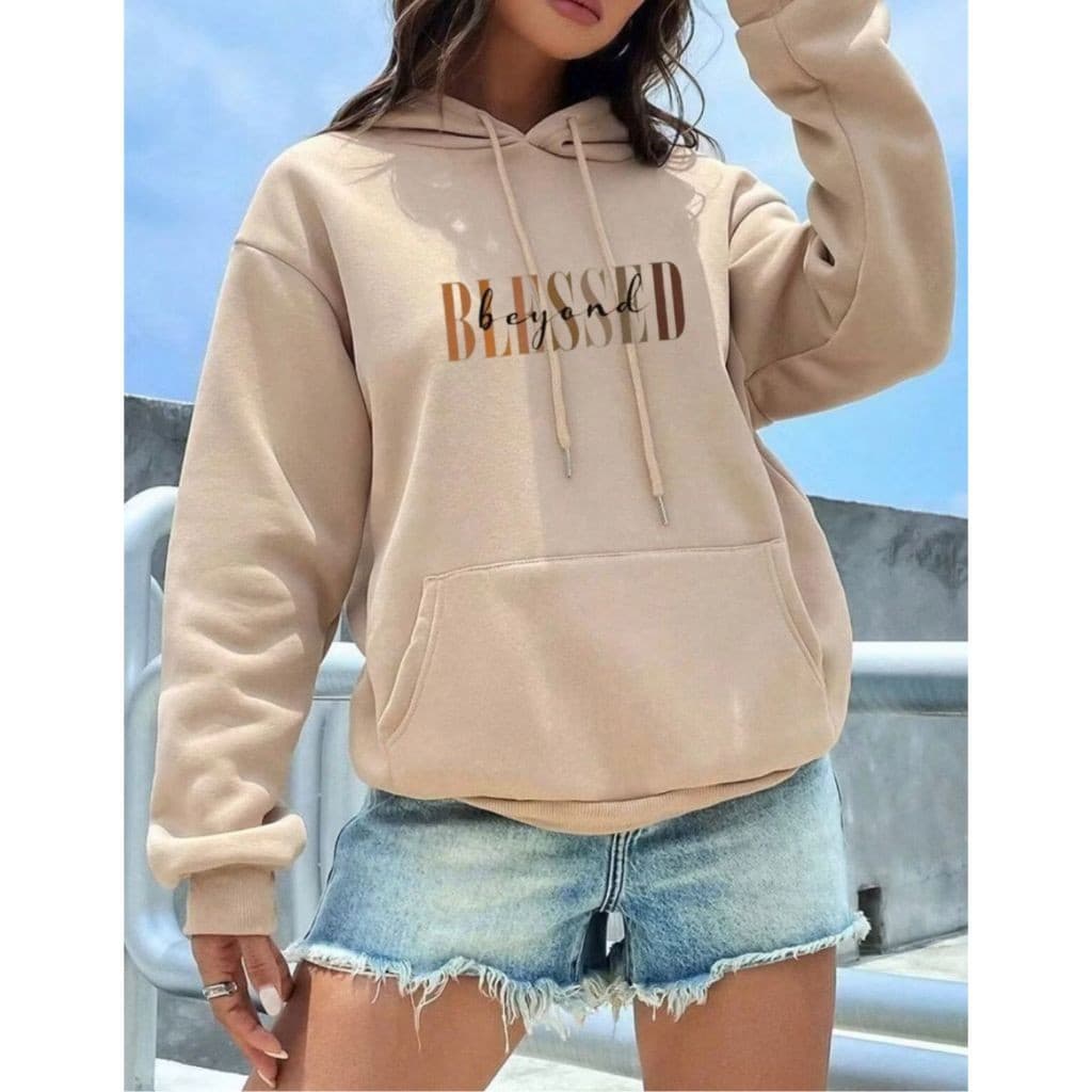 Moletom Blessed Blusa de Frio Feminino Tumblr Casaco Com Capuz Blusão Premium Algodão Lançamento