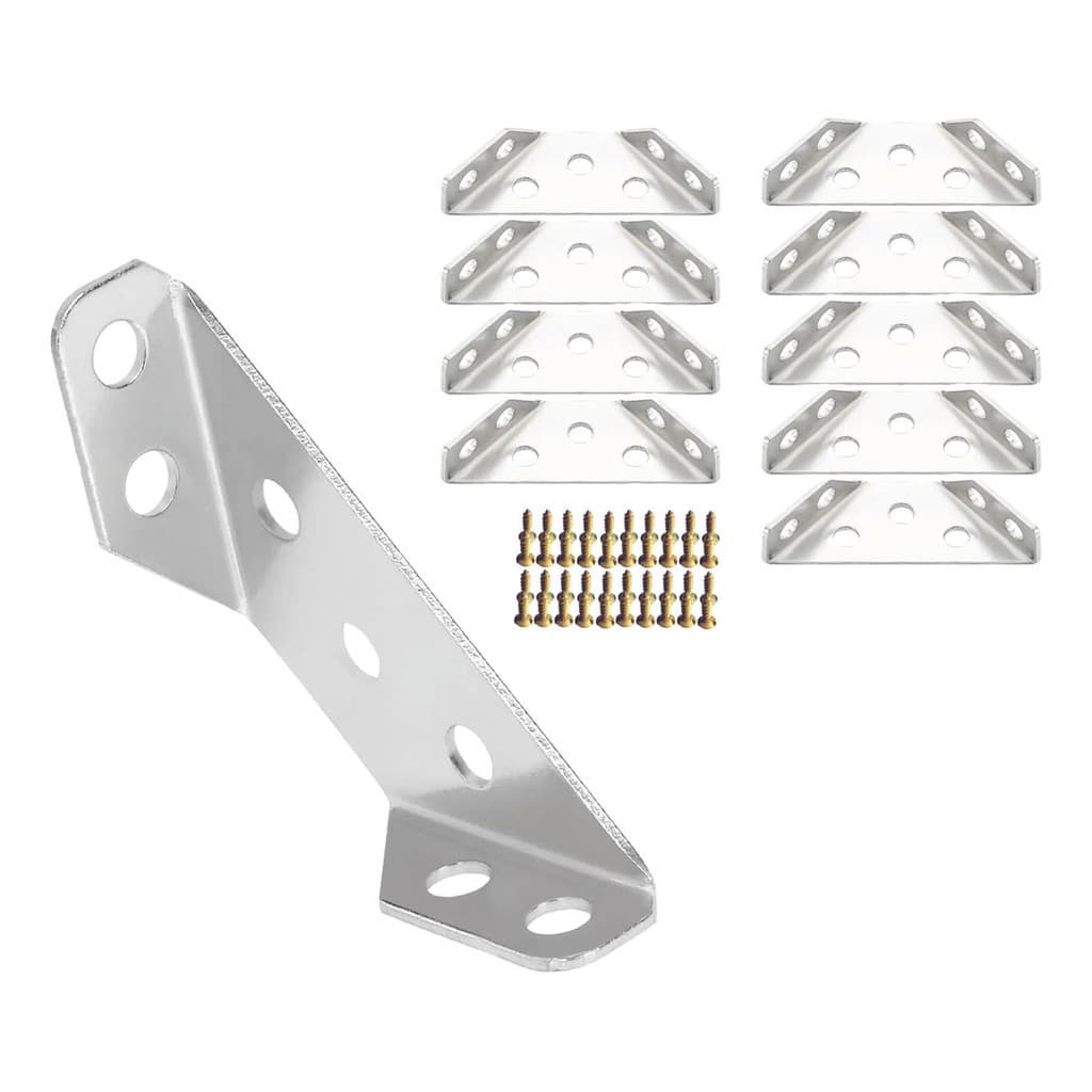 Conector Canto De Para Móveis Universal 10 Peças + Parafusos