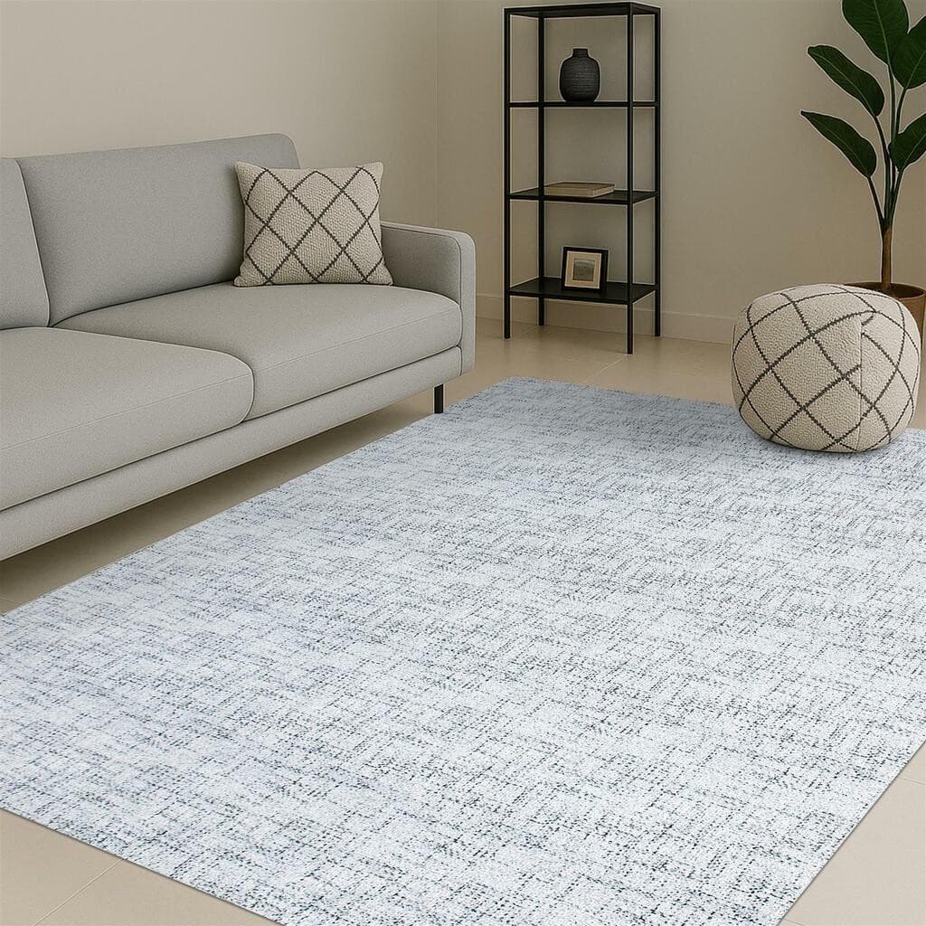 Tapete De Sala Antiderrapante Mescla 1,32 x 2,50 Moderno Tendência Cinza Grey