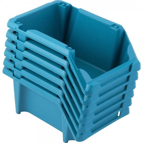 Gaveteiro plástico nº 3 8.0 cm x 10.4 cm x 17.6 cm jogo com 6 peças modelo prático azul VONDER