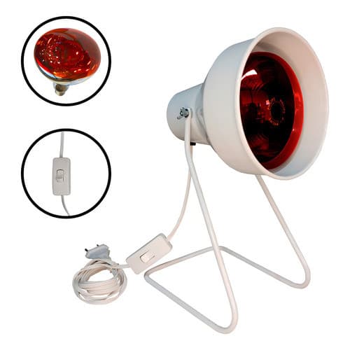 Suporte Mesa Fisioterapia + Lâmpada Infravermelho 250w 220v Branco