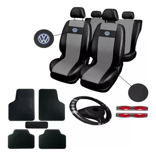Kit Jogo Completa Capa Banco De Carro Volkswagem Cinza
