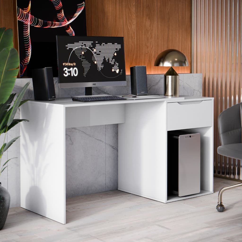 Mesa De Computador Gamer Escrivaninha Para Quarto e Escritório - Branco