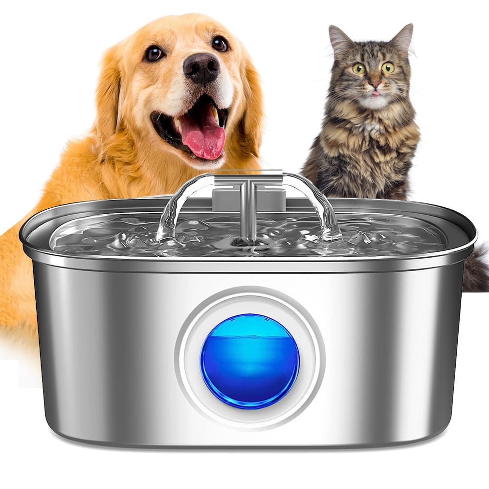Newpet Bebedouro Fonte Água 3.2l Filtro Silenciosa Inox Para Gatos Cães