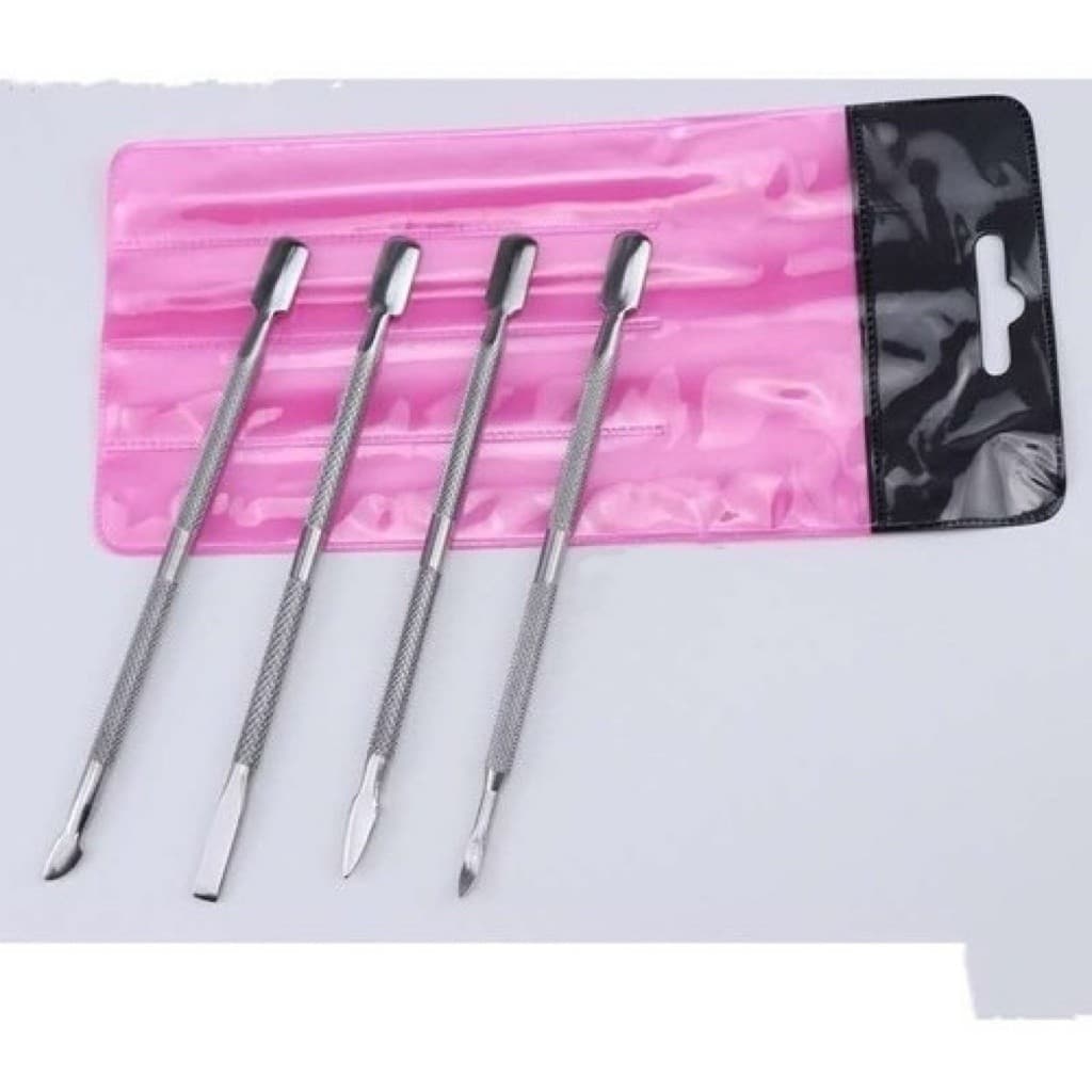 4 Kit Espatula Para Unhas Inox Manicure Cutícula Pé Mão unhas em gel