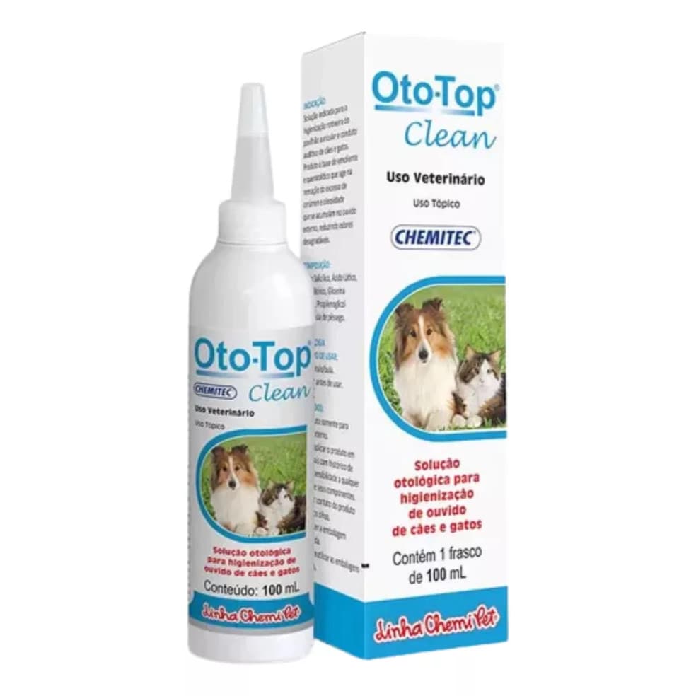 Oto-top Clean Solução Otológica Cão E Gato - 100ml Chemitec