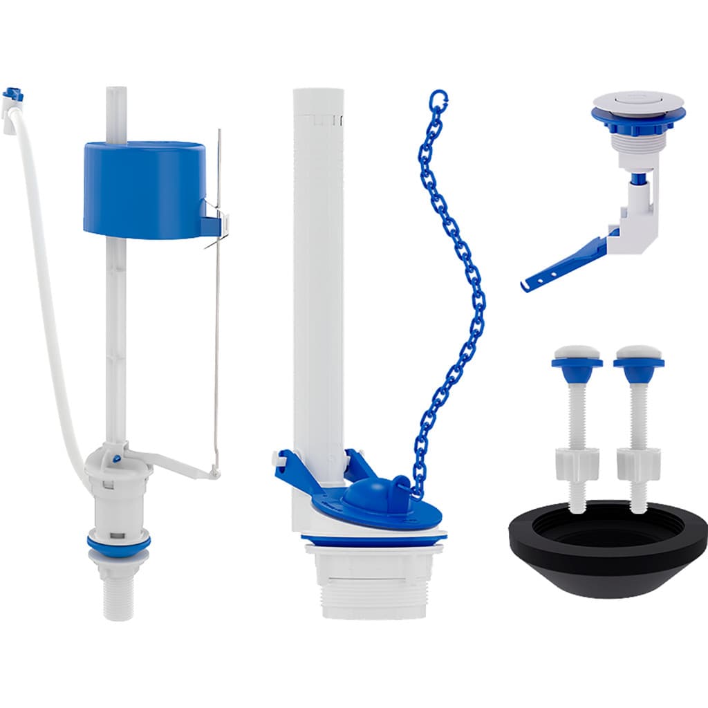 Kit Completo P/ Caixa Acoplada C/ Acionador Superior Branco Blukit