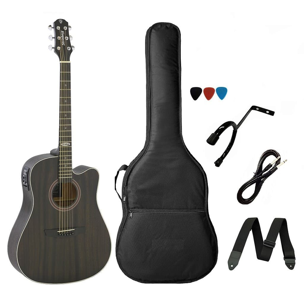 Kit Violão Strinberg Sd200 Tos Folk Aço Elétrico + Acessórios