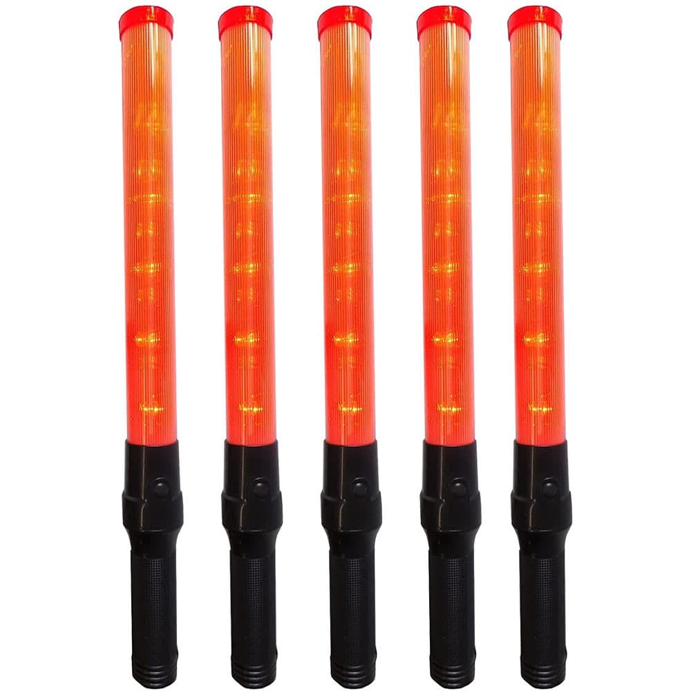 Bastao Sinalizador Kit 5 Uni Fluorescente Grande Sinal Transito Baliza Estacionamento Manobra