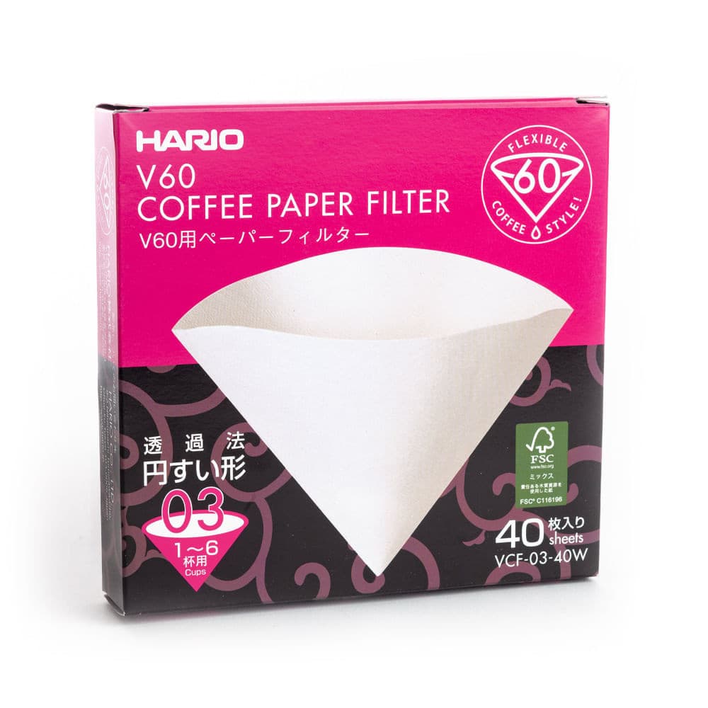 Filtro De Papel Hario V60 Branco 40 Unidades Tamanho 03