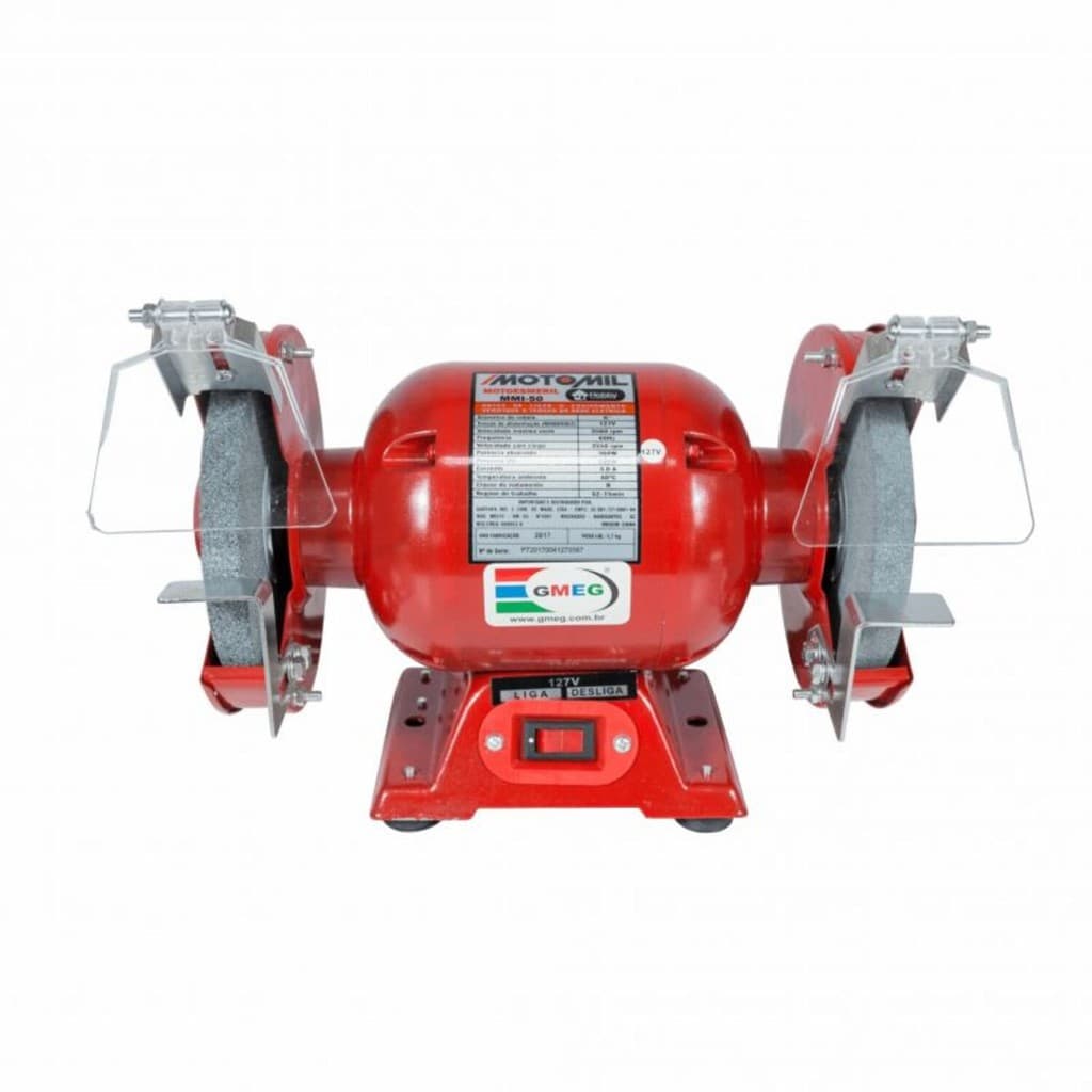 Moto Esmeril 360W 1/2HP Monofásico 220V MMI-50 Compacto e Eficiente para Afiar e Desbastar - Motomil