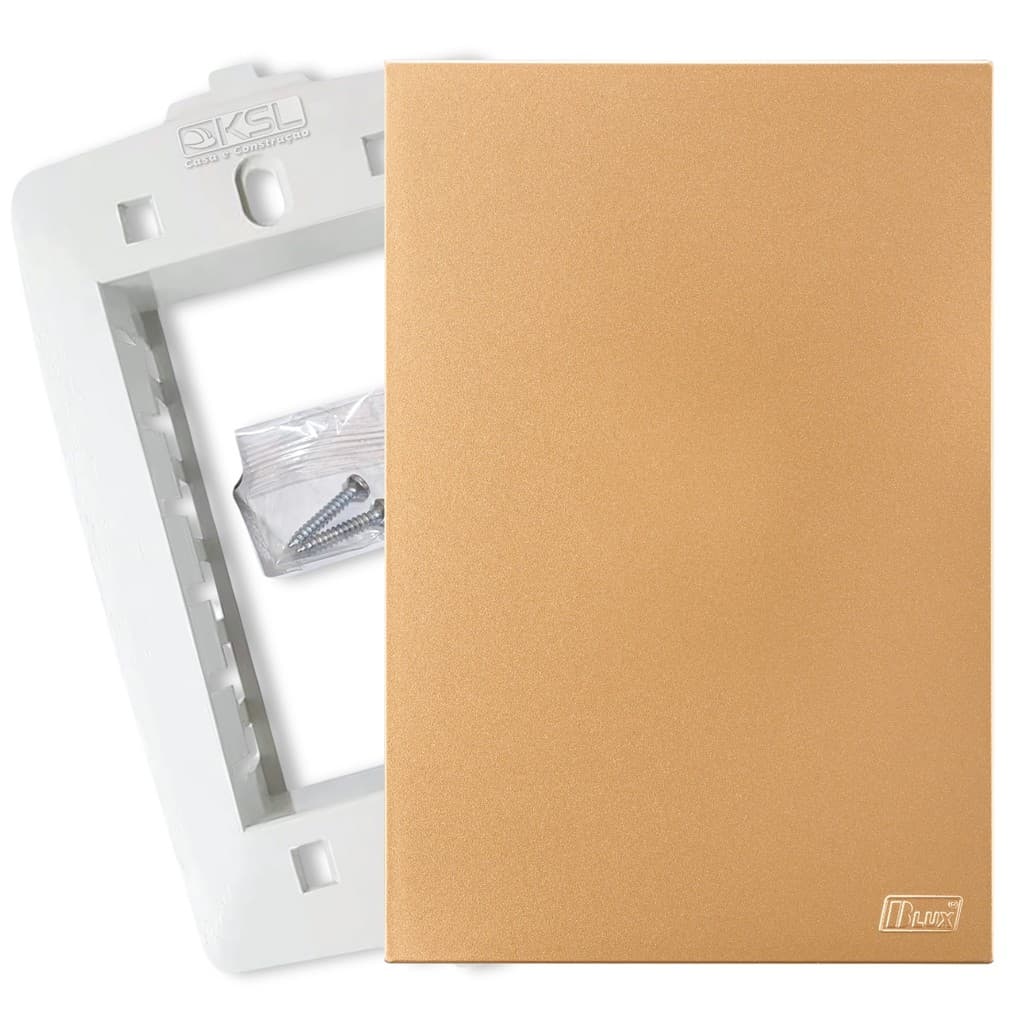 Espelho de Tomada Placa 4X2 Cega Ouro Nobre Satin