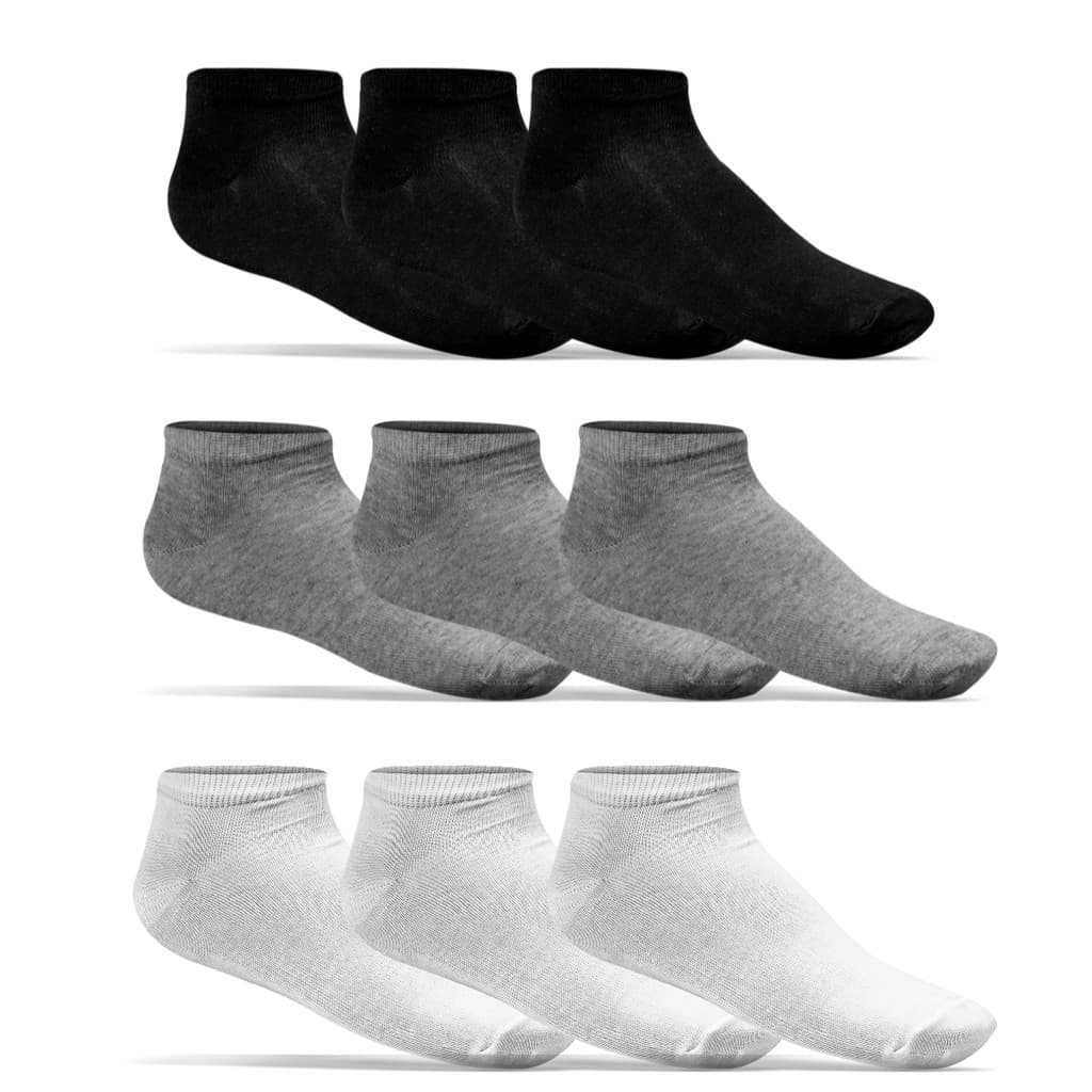 Par de Meia Cano Curto Unissex Básica 39 a 43 - KIT 9 PARES
