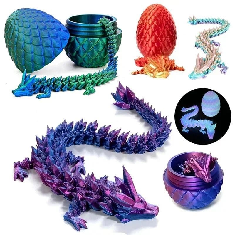 1 Pçs 3D Impresso Ovo De Dragão Com Completo Articulado Modle Móvel Rotativo Desktop Ornamento Brinquedo Do Miúdo