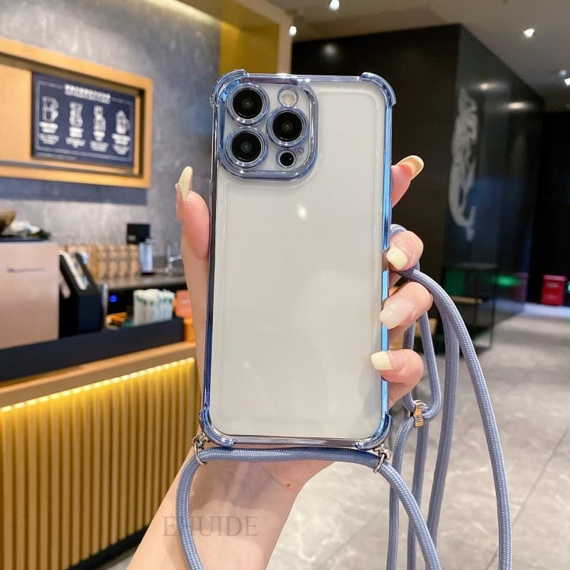 Samsung Galaxy A55 A16 A36 A54 A35 A34 A14 A15 S24 FE 6D Alça Transparente Caso Crossbody Cordão À Prova De Choque Chape
