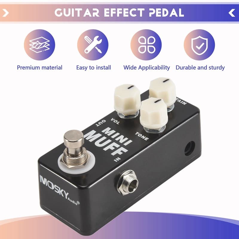 Pedal De Efeito De Guitarra Elétrica Mini Muff Fuzz Distortion
