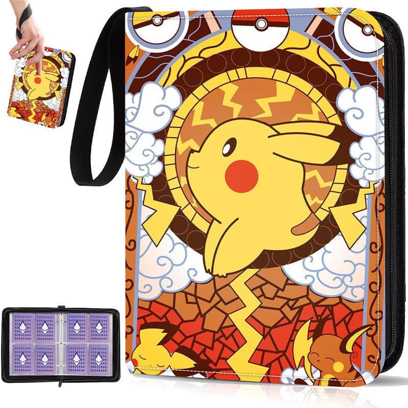 Álbum de Cartas Pokémon 400 Folhas Álbum de Pokémon de Folhas Soltas com 4 Grades Álbum de Coleção de Cartas