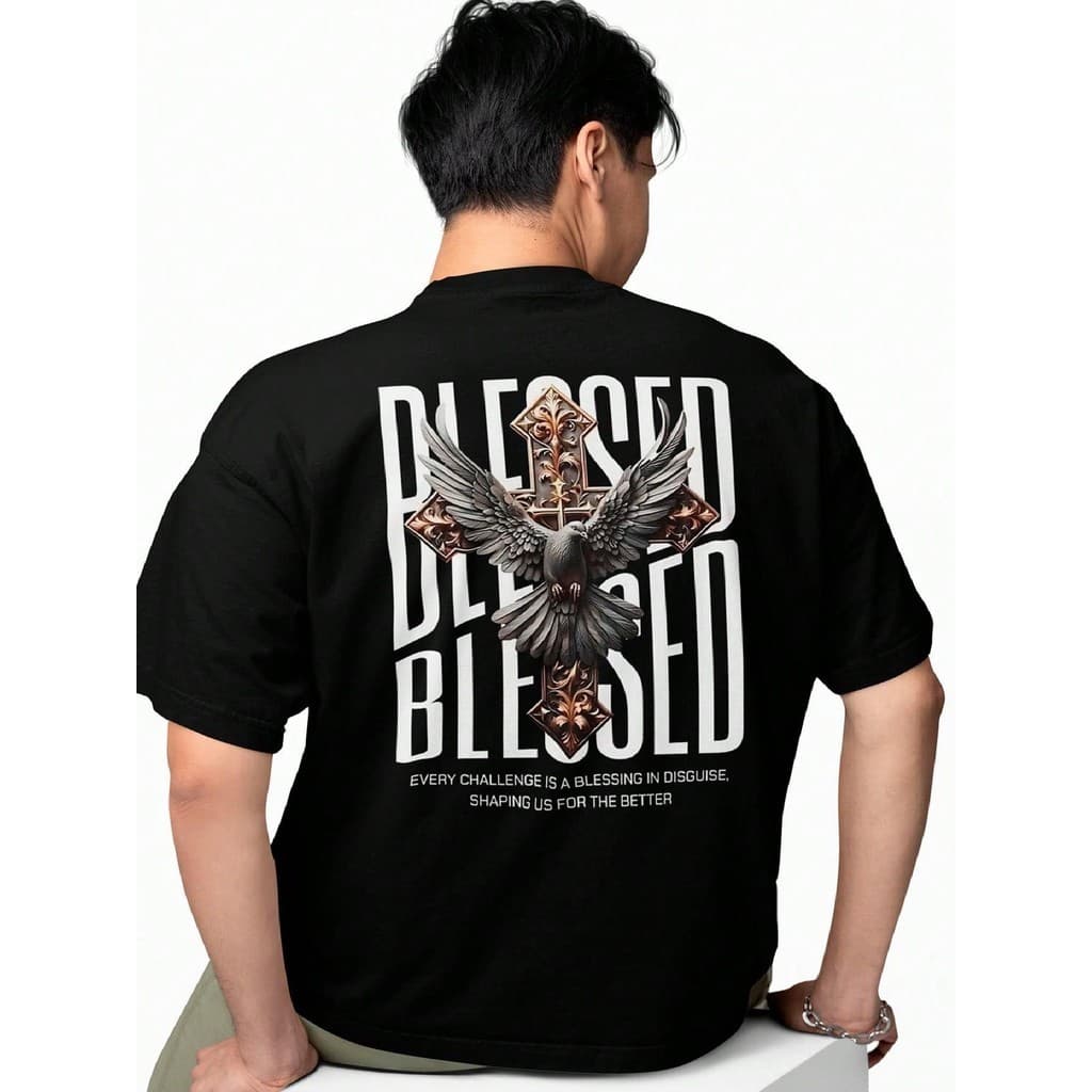 Camiseta Unissex Estilo de Rua Cruz Pomba Branca Paz Streetwear Frente Costa Lançamento!!!