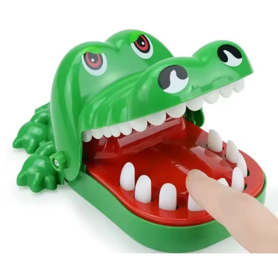 Brinquedo Crocodilo Jacaré Dentista Morde Dedo M 9 Dentes