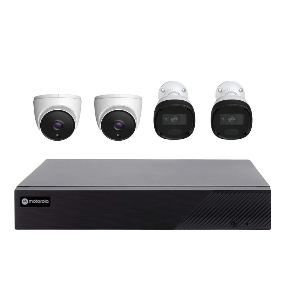 Kit DVR HD 1080 Lite 4 Canais Híbrido c/ 1x HD de 1TB + 2 Câmera Dome + 2 Câmera Bullet