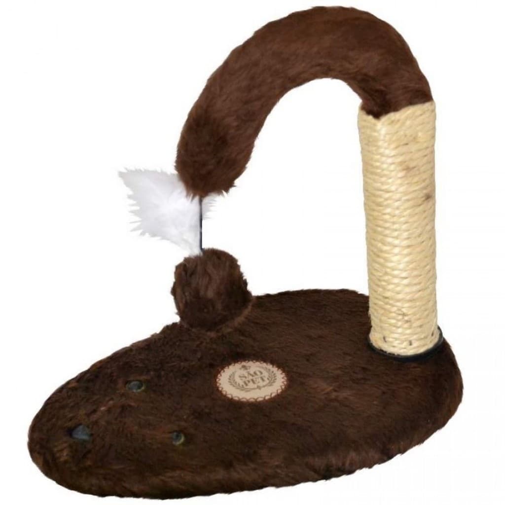 Arranhador Para Pets Gatos Pelúcia Marrom 32x21x32 cm São Pet