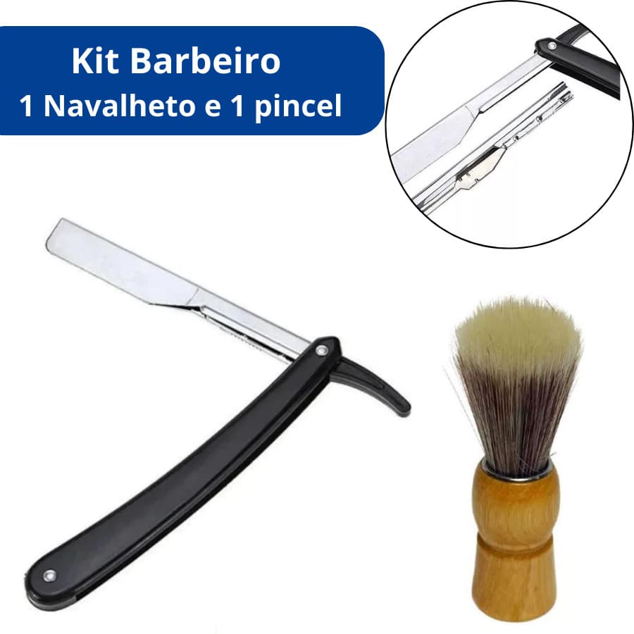 Kit de Barbear 1 Navalhete e Pincel p/ Barbear OU produto separado do kit