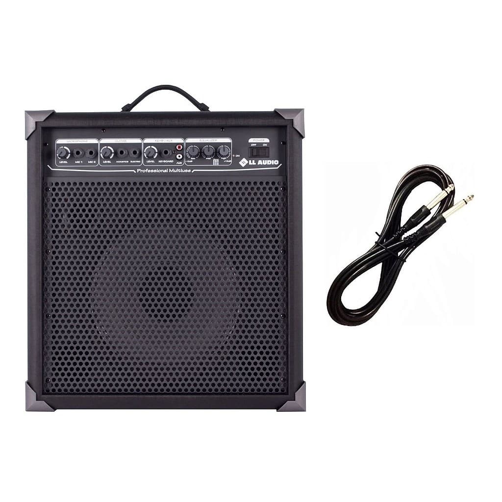 Caixa Amplificada Multiuso Guitarra/Microfone LX100 CABO P10 BRINDE