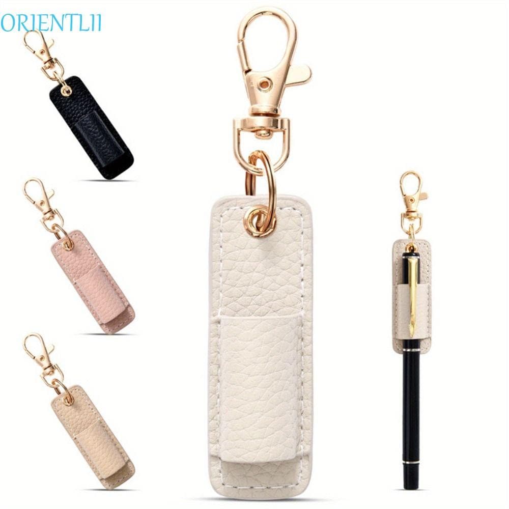 Suporte Para Caneta Com Cordão ORIENTLII , Estilo Colar Clipe Chaveiro , Bolsa Durável De Couro PU