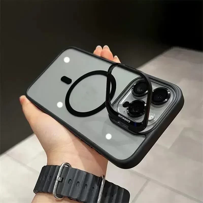 Magnética Luxo Capa Para iPhone 11 12 14 13 15 16 Pro Max Capinha Case+Suporte Para Câmera